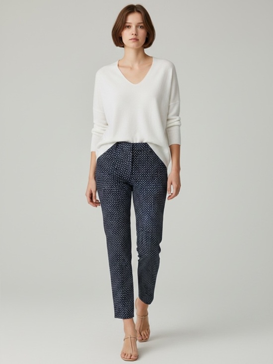 Ricki's Pants - Ricki’s Blue White Cigarette Trousers Slim Ankle Cropped Pants Size 2